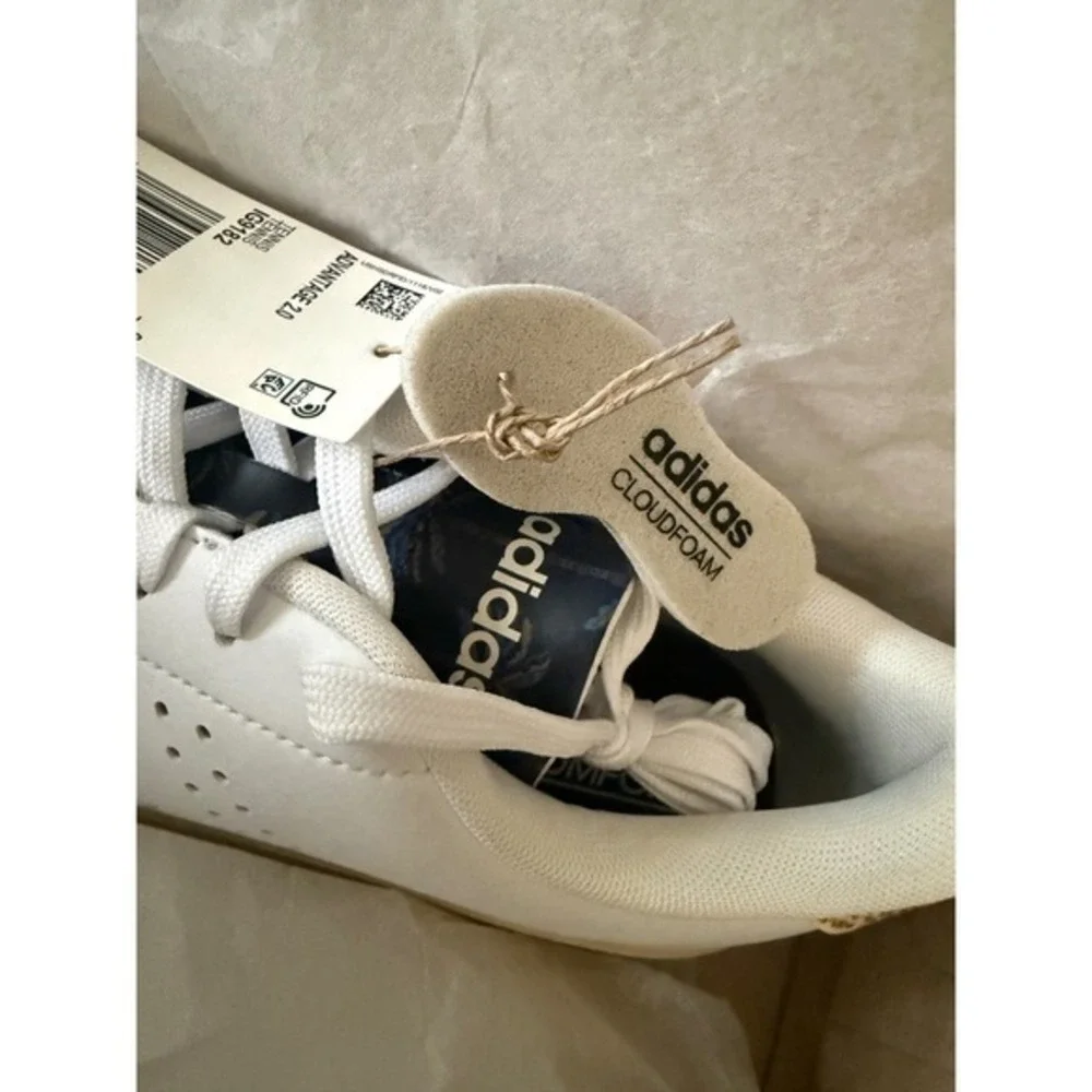 Adidas Advantage 2.0 Court Womens 7.5 White‎ Leopard Leather Sneakers New IG9182